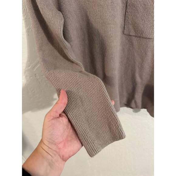 Figs Knit Ribbed Pullover Sweater in Latte Brown - Picture 4 of 11